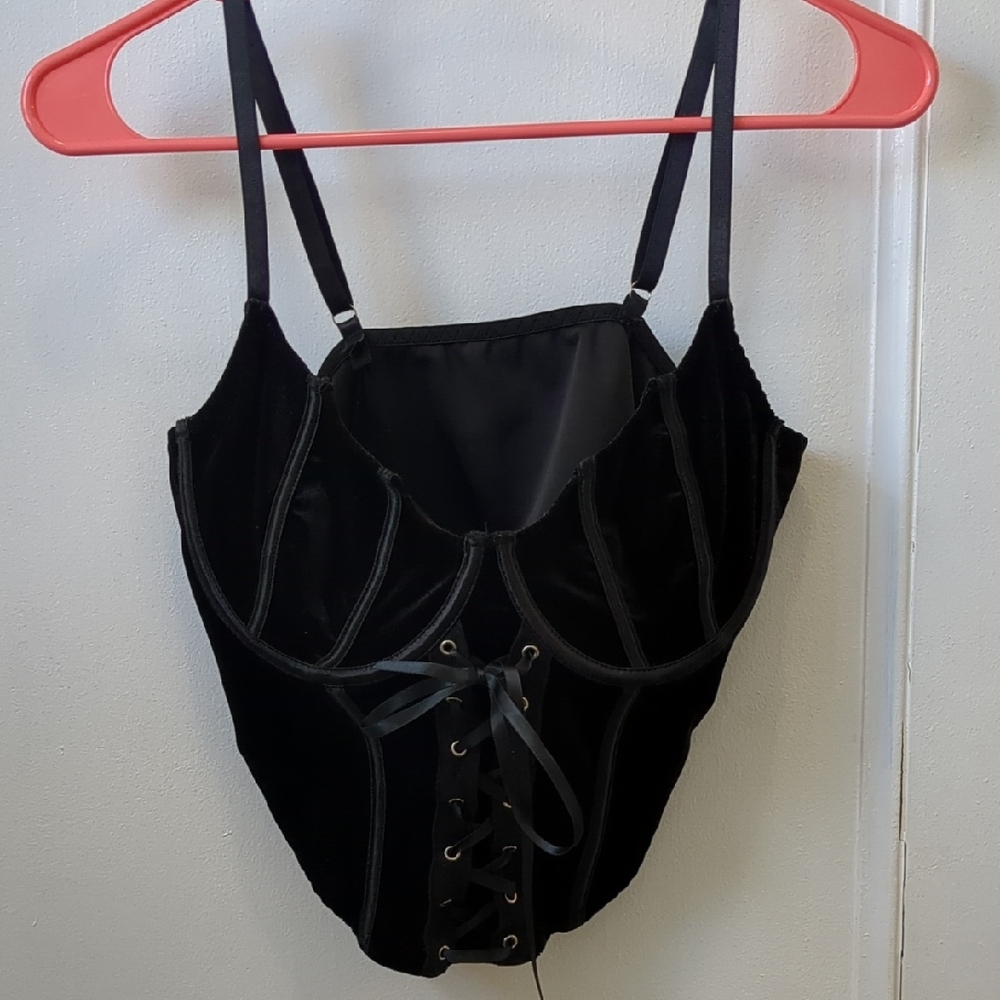 Gothic Cropped Black Corset Top